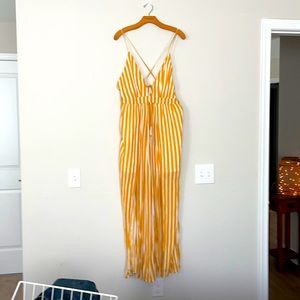 Crisscrossed tie-cleavage spaghetti strap dress
